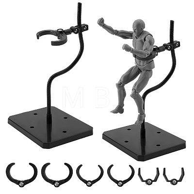 Adjustable Plastic Stand Base Action Figure Display Holder ODIS-WH0030-316B-1
