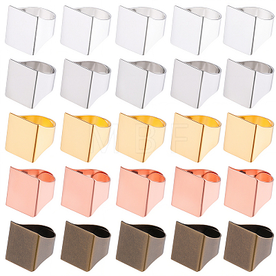 30Pcs 5 Colors Brass Finger Rings RJEW-SC0001-40-1