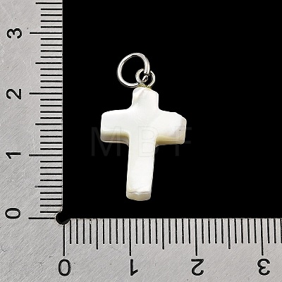 Natural White Shell & Crystal Rhinestone Pendants SH-CBAC52B-01D-1