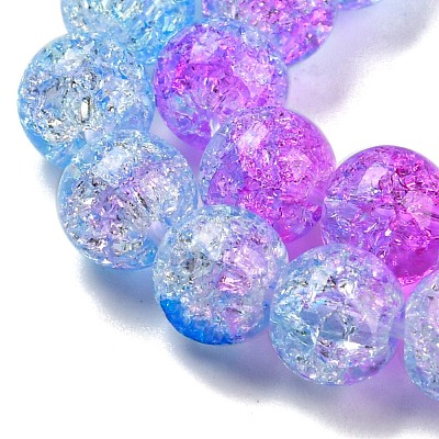 Spray Painted Crackle Glass Beads Strands DGLA-C002-6mm-05-1