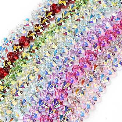 Electroplate Transparent Glass Beads Strands EGLA-B012-AB-1