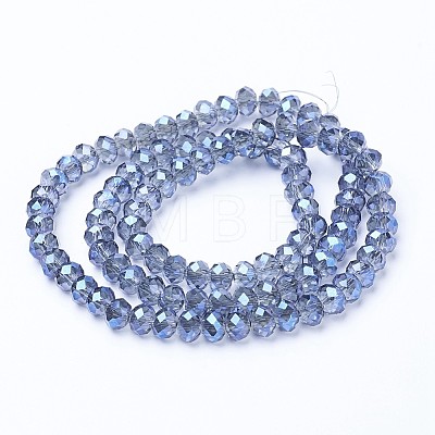 Electroplate Transparent Glass Beads Strands EGLA-A034-T3mm-Y04-1