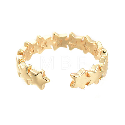 Adjustable Brass Cuff Rings X-RJEW-M135-04G-1