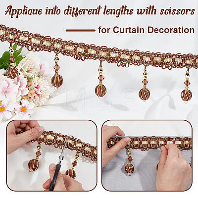 Curtain Plastic Beaded Fringe Trim OCOR-WH0090-69A-1