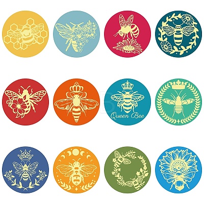 Paper Self Adhesive Gold Foil Embossed Stickers DIY-WH0434-012-1