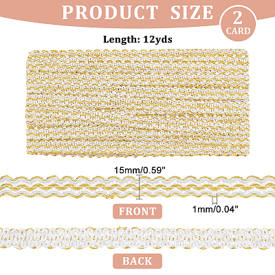 Metallic Polyester Braided Lace Trim Ribbons OCOR-WH0060-76A-1