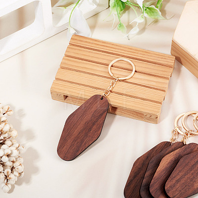 Walnut Wood Pendant Keychains KEYC-TAC0034-06B-1