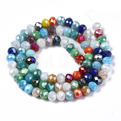 Electroplate Glass Beads Strands EGLA-N002-12J-1