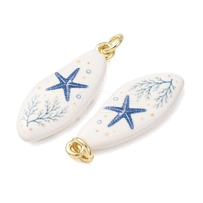 Printed Brass Pendants KK-CBA3895-02D-G-1