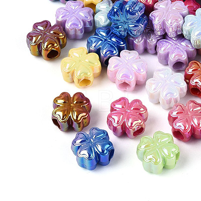 UV Plating Opaque Acrylic Beads SACR-T018-30M-1