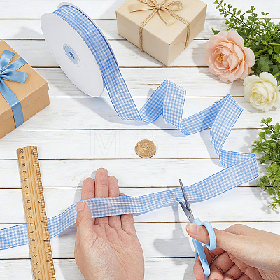 Polyester Tartan Ribbon OCOR-WH0082-574D-03-1