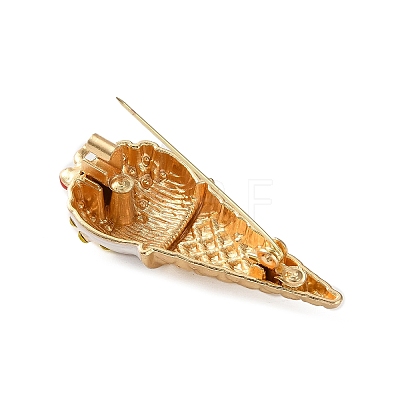 Ice Cream Alloy Rhinestone Lapel Pins for Backpack Clothes JEWB-H032-04G-1