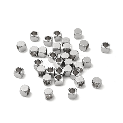201 Stainless Steel Cube Beads STAS-P319-11B-P-1