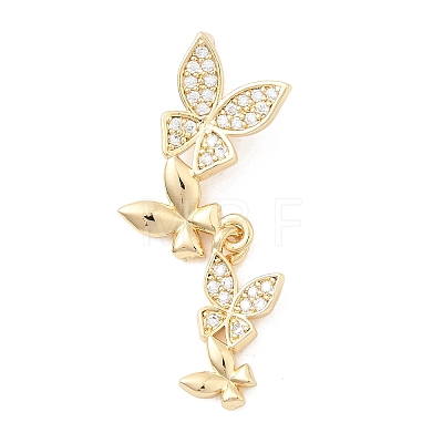 Brass Micro Pave Cubic Zirconia Pendants KK-C141-04KCG-1