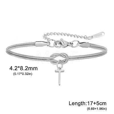 304 Stainless Steel Initial Charm Bracelets FS-WGD8E41-45-1