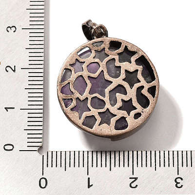 Natural Amethyst Pendants G-P560-01R-23-1