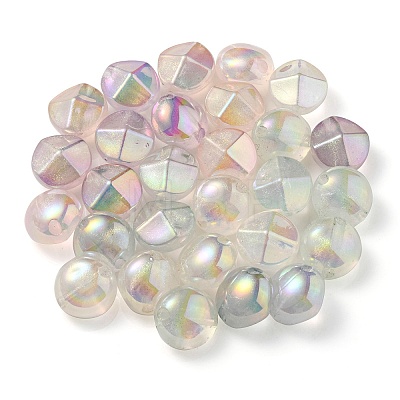 UV Plating Luminous Transparent Acrylic Beads OACR-P010-05-1