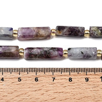 Natural Lepidolite/Purple Mica Stone Beads Strands G-D353-A17-1