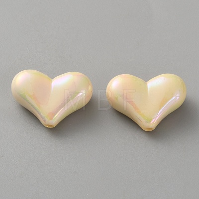 Electroplate Opaque Acrylic Beads MACR-WH0010-38D-1