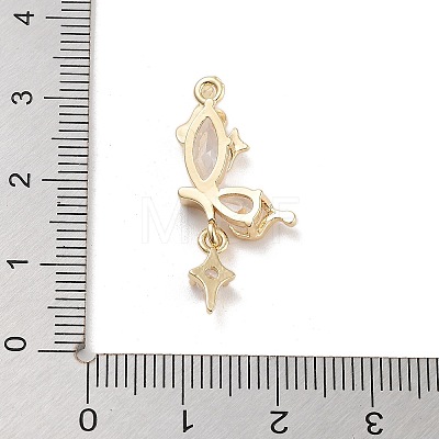 Brass Pave Clear Cubic Zirconia Pendants KK-Z061-14G-02-1