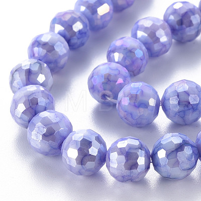 Opaque Baking Painted Glass Beads Strands EGLA-N006-005G-1
