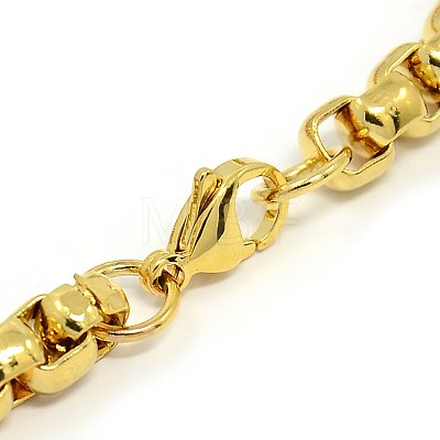 Trendy 304 Stainless Steel Venetian Chain Bracelets STAS-A028-B029G-1