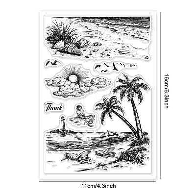 Custom Summer Theme PVC Plastic Clear Stamps DIY-WH0631-0021-1