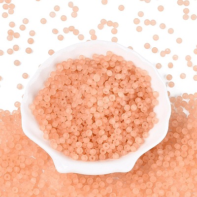 FGB Frosted Transparent Glass Seed Beads SEED-N013-04A-04-1