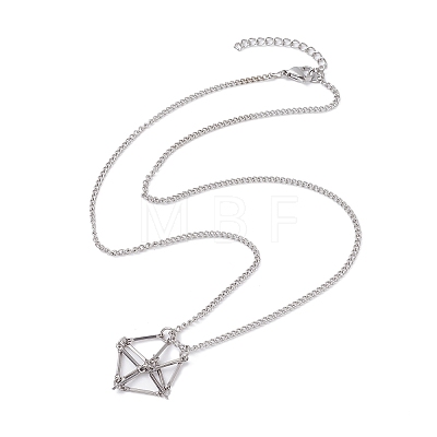 Natural Mixed Gemstone Pendant Necklace NJEW-JN04447-1