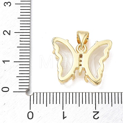 Brass Micro Pave Clear Cubic Zirconia Pendants CU-CBA83A6-05G-13-1