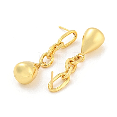 Rack Plating Brass Teardrop Dangle Stud Earrings EJEW-K263-18G-1