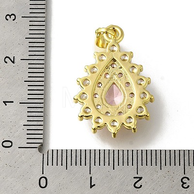 Rack Plating Brass Micro Pave Cubic Zirconia Pendant KK-H485-39G-03-1