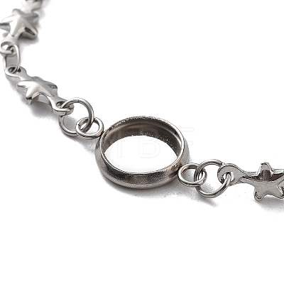 201 Stainless Steel Link Bracelet Settings Fit for Cabochons MAK-K023-01D-P-1