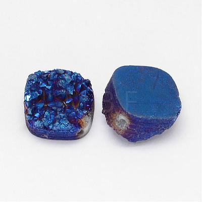 Electroplated Natural Druzy Quartz Crystal Beads G-G888-03-1