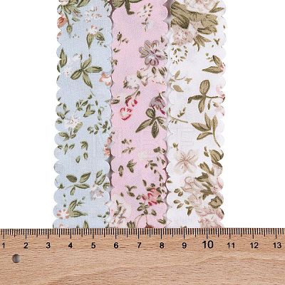 6 Yards 3 Colors Polyester Flower Printed Ribbon OCOR-A008-03B-1