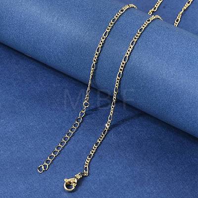 Brass Figaro Chain Necklaces for Women NJEW-B157-02G-1
