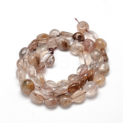 Natural Rutilated Quartz Gemstone Nuggets Bead Strands X-G-J336-28-1