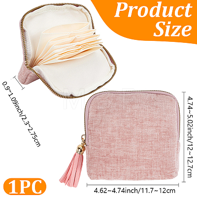 Velvet Jewelry Storage Zipper Bags with Tassel ABAG-PA0001-01B-1