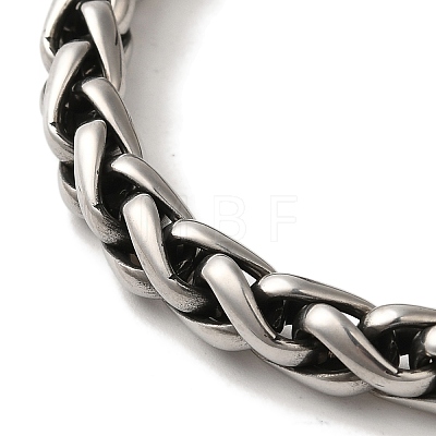 316 Surgical Stainless Steel Wheat Chain Viking Raven Skull Bracelets BJEW-Q349-05AS-04-1