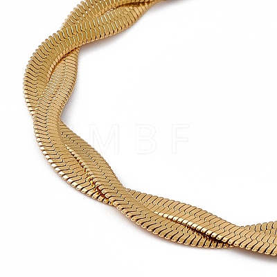 304 Stainless Steel Twist Rope Chain Bracelet for Men Women BJEW-P284-02G-1