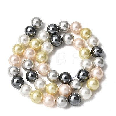 Baking Paint Pearlized Glass Pearl Round Bead Strands PEAR-H019-02D-16-1