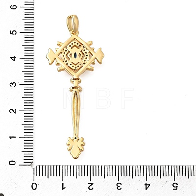 Brass Micro Pave Cubic Zirconia Big Pendants KK-B147-04G-05-1