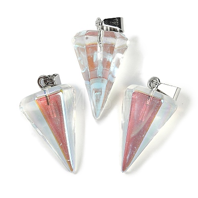 Spray Painted Glass Pendants GLAA-Z007-03A-1