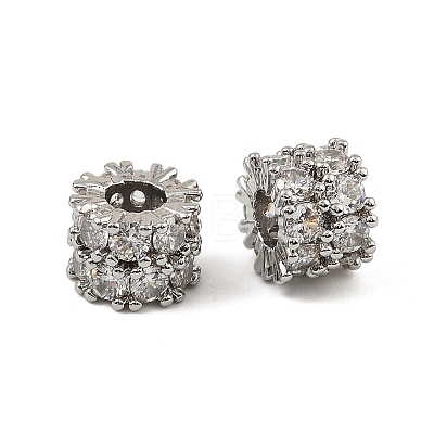 Brass Micro Pave Cubic Zirconia Beads KK-K374-20P-1