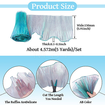 5 Yards Polyester Ruffled Ribbon OCOR-TA0004-06C-1