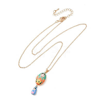 Magnetic Brass Enamel Egg with Girls Locket Pendant Necklaces for Women LS-KK-CBAF5B9-02G-01-1