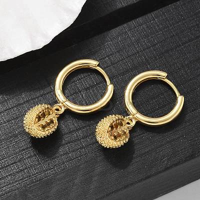 Brass Cubic Zirconia Hoop Earrings EJEW-Q015-01G-D-1