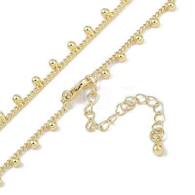 Rack Plating Brass Twisted Chain Ball Tassel Necklaces for Women NJEW-K382-15C-G-1