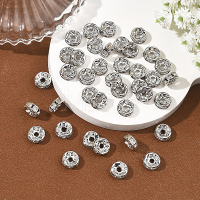 SHEGRACE Brass Micro Pave Clear Cubic Zirconia Spacer Beads XGRQ1U182-363P-1