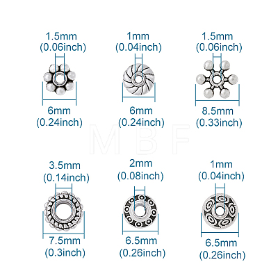 Tibetan Style Alloy Spacer Beads PALLOY-BT0002-01-1